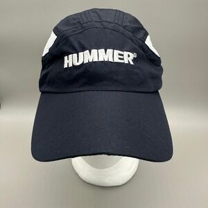 Hummer 5 Panel Mesh Running Hat Mens OSFM Black White Adjustable Athletic Cap